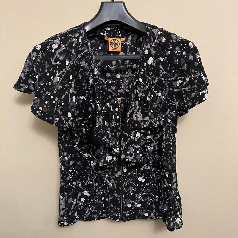 Tory Burch splatter blouse